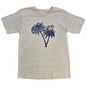Yazbek Cancun Mexico Palm Tree Graphic T-Shirt Gray Mens Size M Heavy Weight